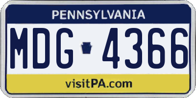 PA license plate MDG4366
