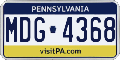 PA license plate MDG4368