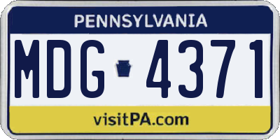PA license plate MDG4371