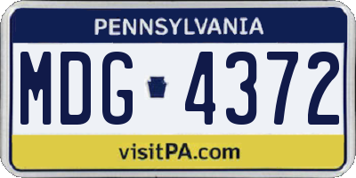 PA license plate MDG4372