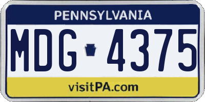 PA license plate MDG4375