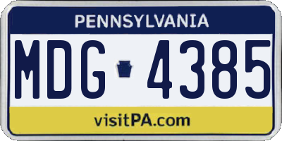 PA license plate MDG4385