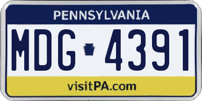 PA license plate MDG4391