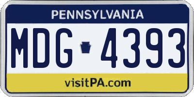 PA license plate MDG4393