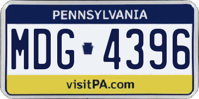 PA license plate MDG4396