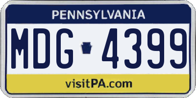 PA license plate MDG4399