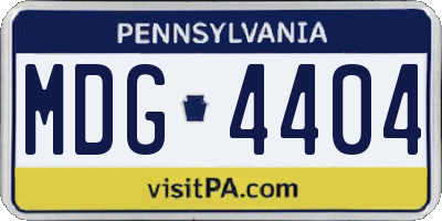 PA license plate MDG4404