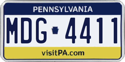 PA license plate MDG4411