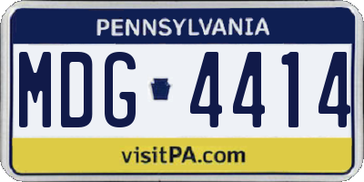PA license plate MDG4414