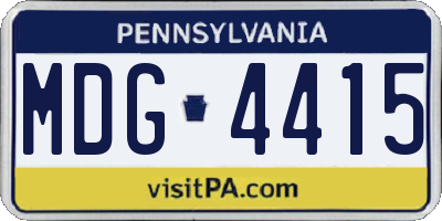 PA license plate MDG4415