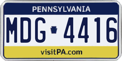 PA license plate MDG4416