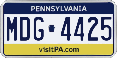 PA license plate MDG4425