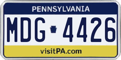 PA license plate MDG4426