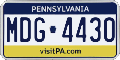 PA license plate MDG4430