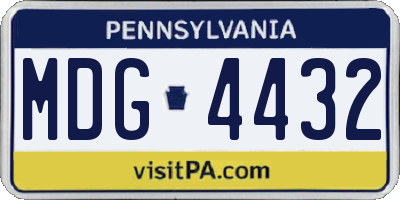 PA license plate MDG4432