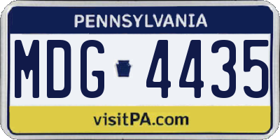 PA license plate MDG4435