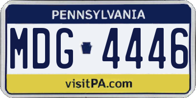 PA license plate MDG4446