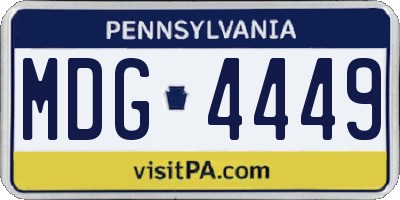 PA license plate MDG4449