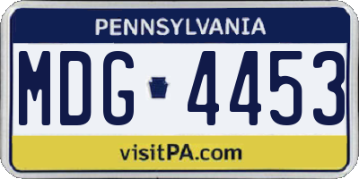 PA license plate MDG4453