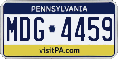 PA license plate MDG4459