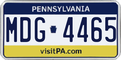 PA license plate MDG4465