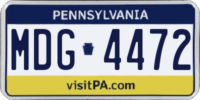 PA license plate MDG4472