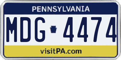 PA license plate MDG4474