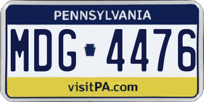 PA license plate MDG4476