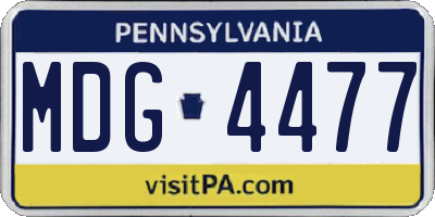 PA license plate MDG4477