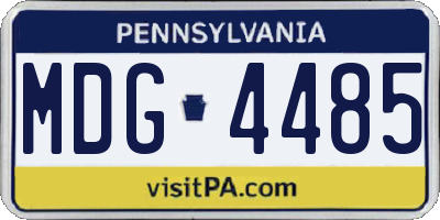 PA license plate MDG4485
