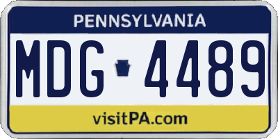 PA license plate MDG4489