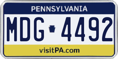 PA license plate MDG4492