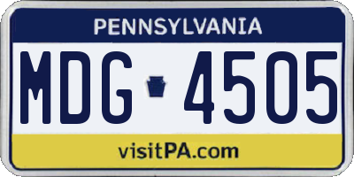 PA license plate MDG4505