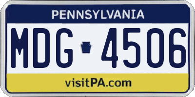 PA license plate MDG4506