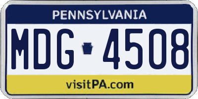 PA license plate MDG4508