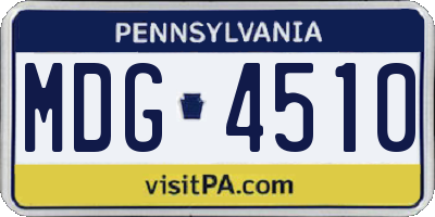 PA license plate MDG4510