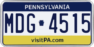 PA license plate MDG4515