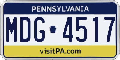 PA license plate MDG4517