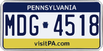 PA license plate MDG4518