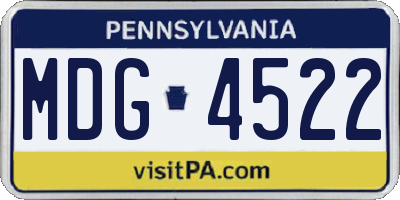 PA license plate MDG4522