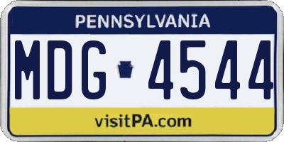 PA license plate MDG4544