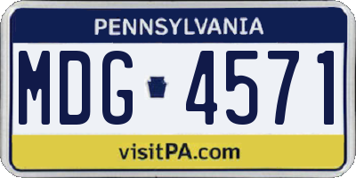 PA license plate MDG4571