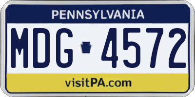 PA license plate MDG4572