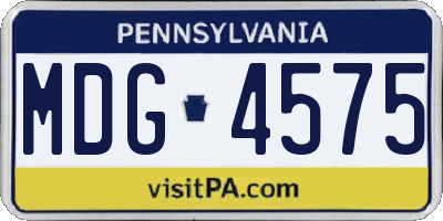PA license plate MDG4575