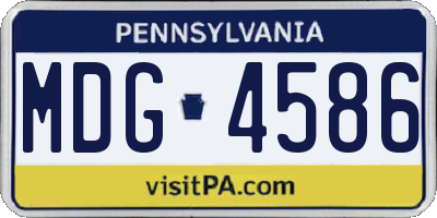PA license plate MDG4586