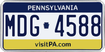 PA license plate MDG4588