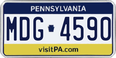 PA license plate MDG4590