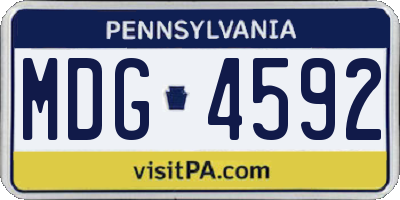PA license plate MDG4592