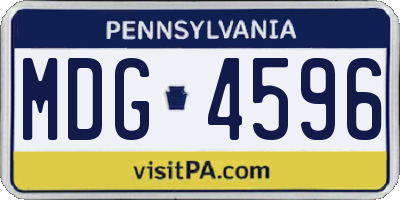 PA license plate MDG4596
