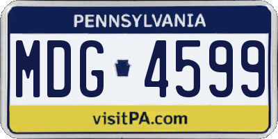 PA license plate MDG4599